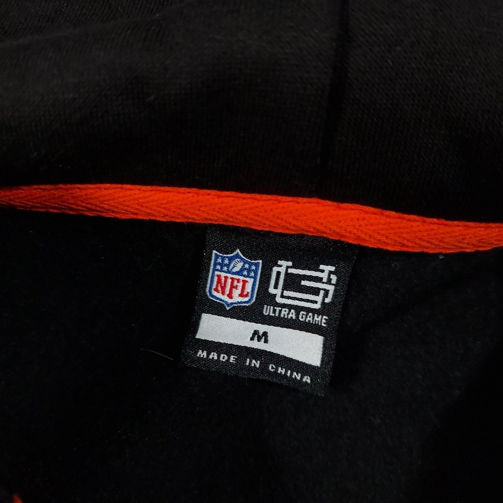 Cincinnati Bengals Hoodie Mens Medium Black Full Zip Fleece NFL Football Graphic - Picture 8 of 12
